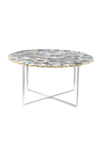 Rabia Agate Coffee Table With Cross Base