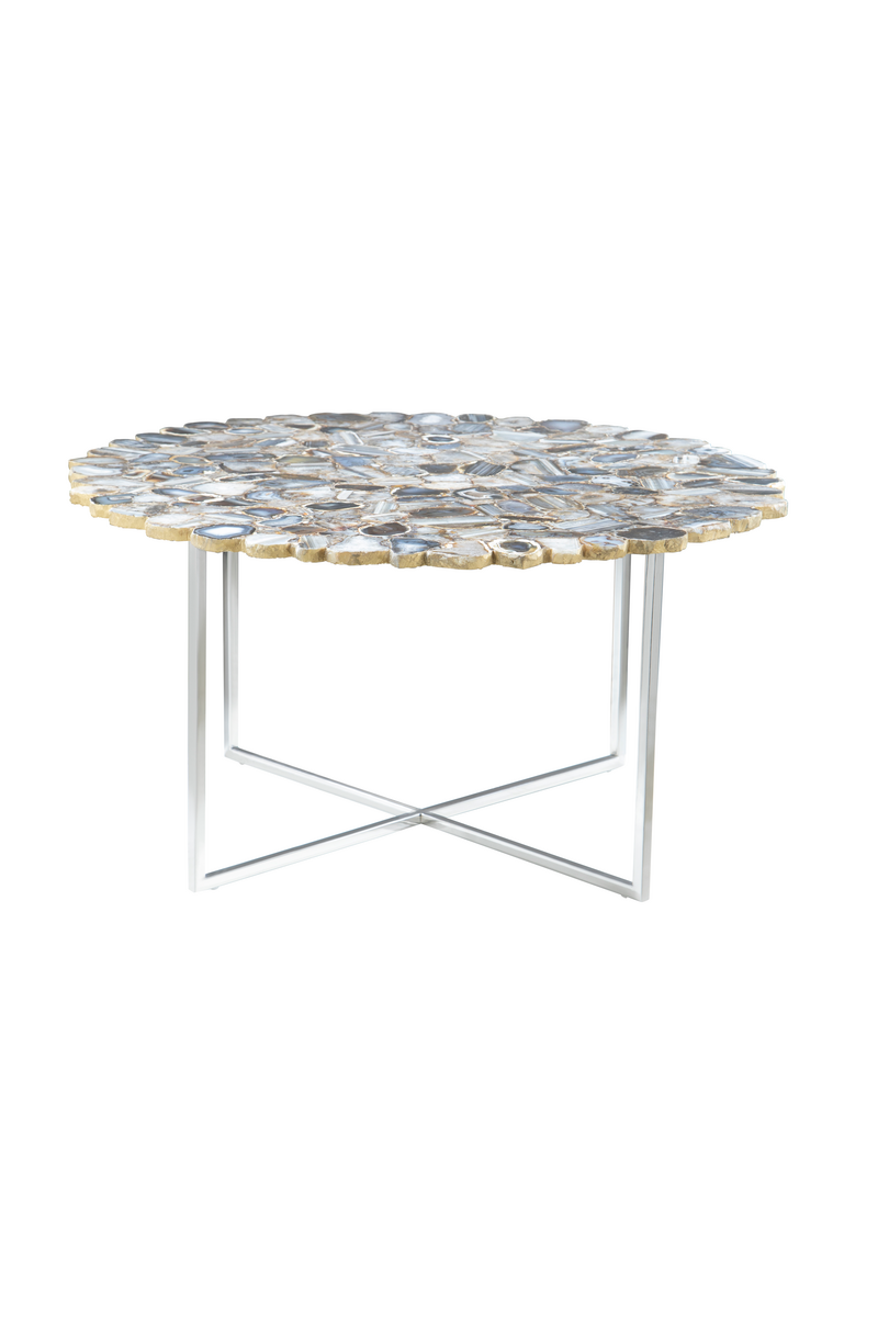 Rabia Agate Coffee Table With Cross Base