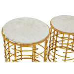 Rabia Gold Set Of 2 Round Tables with Marble Top