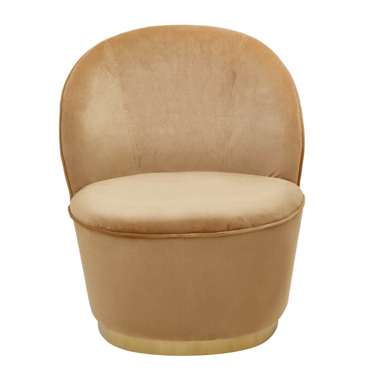 Kids Tamra Gold Beige Velvet Chair with Gold Base