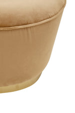 Kids Tamra Gold Beige Velvet Chair with Gold Base