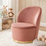 Kids Tamra Dusty Pink Velvet Gold Base Chair