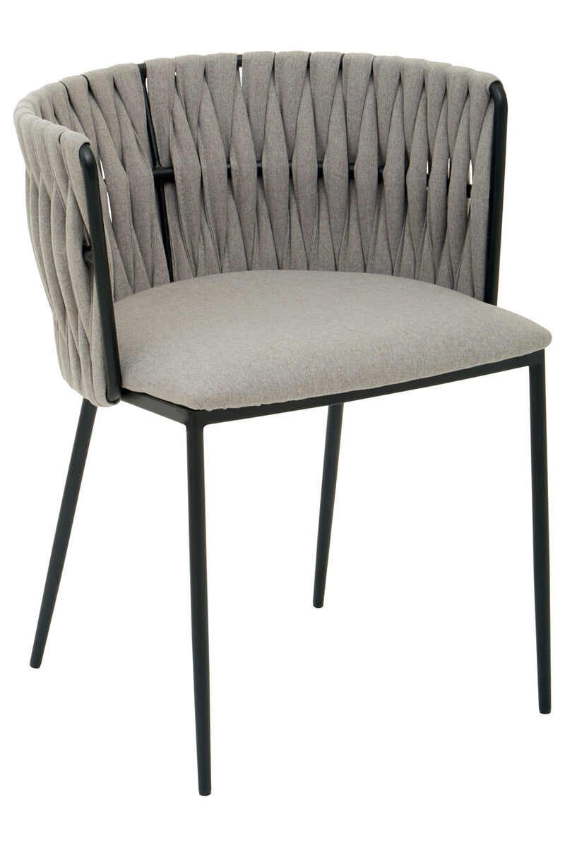 Gilden Grey Dining Chair With Woven Back