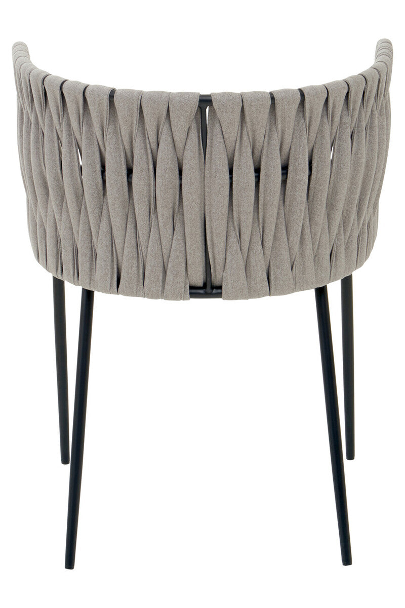 Gilden Grey Dining Chair With Woven Back