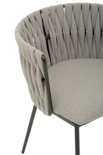 Gilden Grey Dining Chair With Woven Back