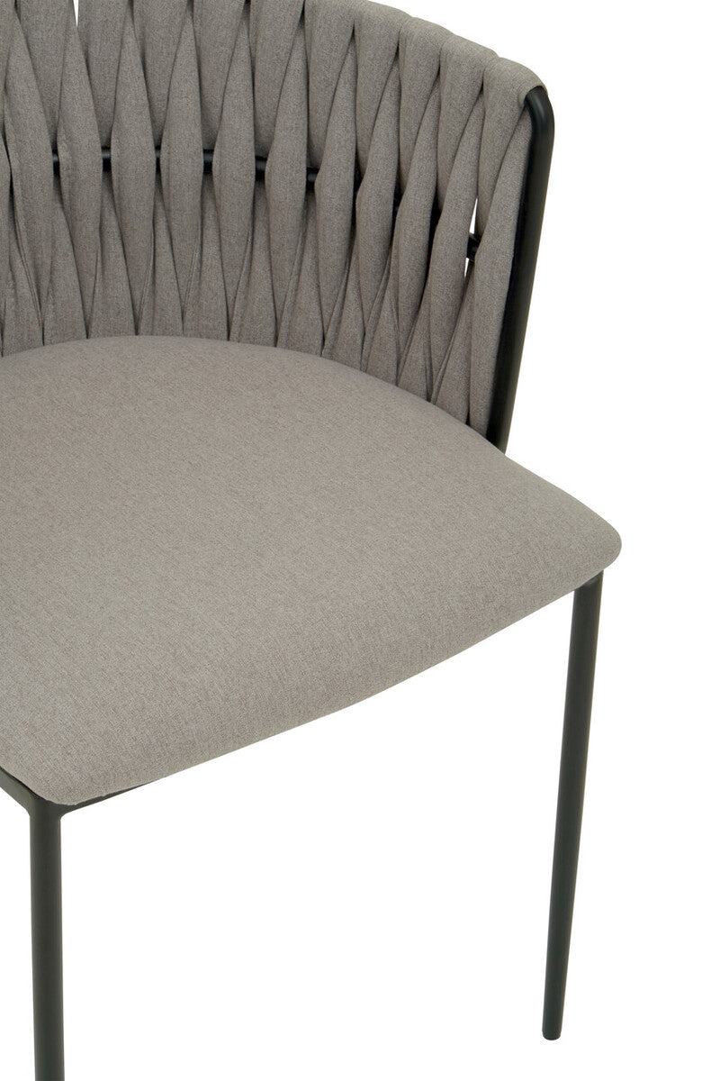 Gilden Grey Dining Chair With Woven Back