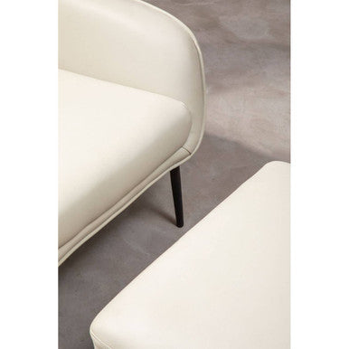 Kaiko Stone Faux Leather Armchair And Footstool