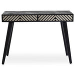 Boho Black and White Two Drawer Console Table