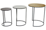 Elias Set of Three Hammered Metal Nesting Tables