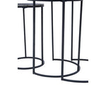 Elias Set of Three Hammered Metal Nesting Tables