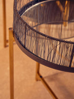 Enzo Set Of Two Black Wire And Gold Frame Tables