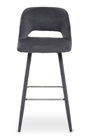 Warren Grey Velvet Bar Chair