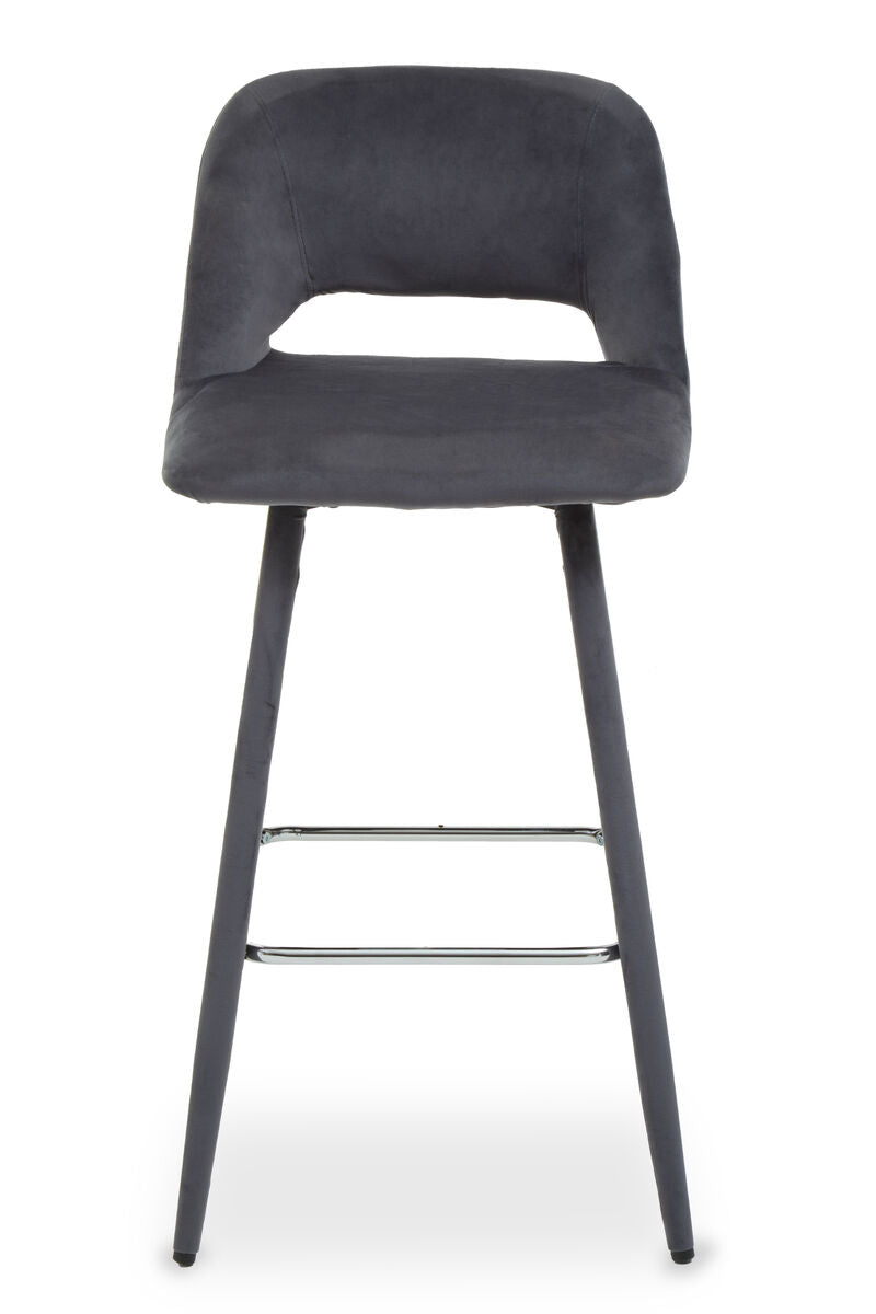 Warren Grey Velvet Bar Chair