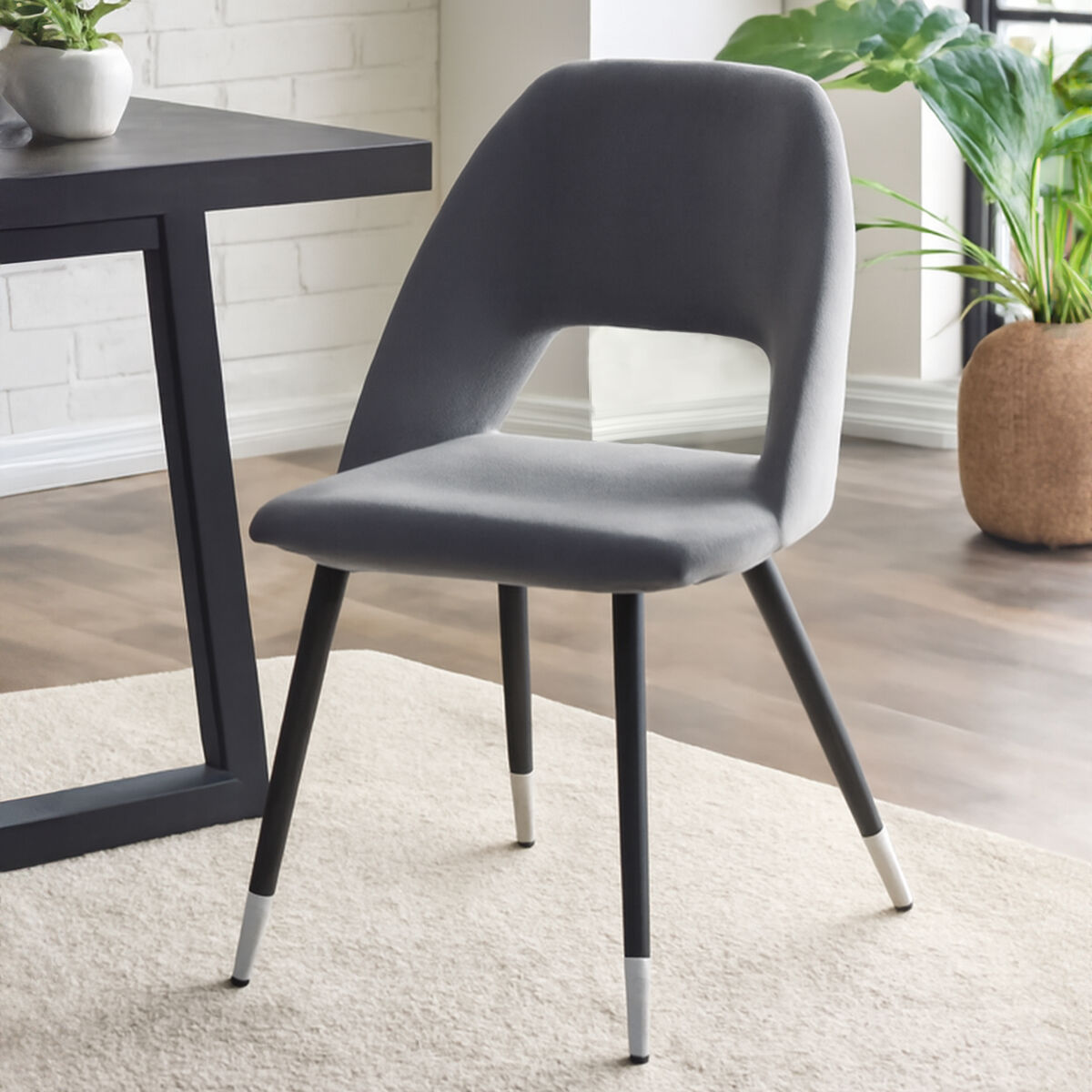 Warren Grey Velvet Dining Chair