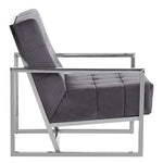 Hana Grey Velvet Chair with Stainless Steel Frame