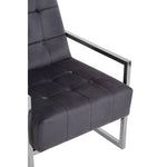 Hana Grey Velvet Chair with Stainless Steel Frame