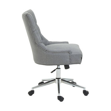 Anita Grey Fabric And Chrome Finish Base Home Office Chair