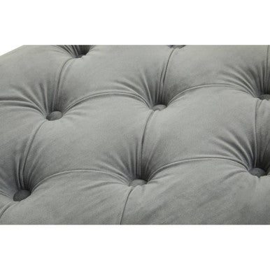Alea Grey Velvet Button Tufted Bench