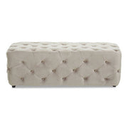 Alea Mink Velvet Button Tufted Bench