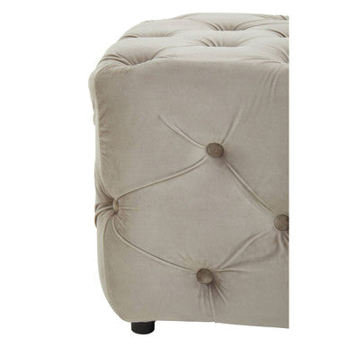 Alea Mink Velvet Button Tufted Bench