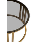 Alana Set of 2 Gold Base and Glass Top Round Nesting Coffee Tables