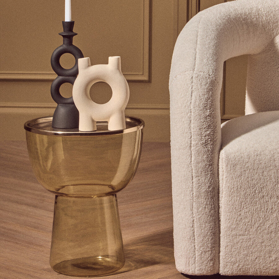 Martini Amber Glass Side Table