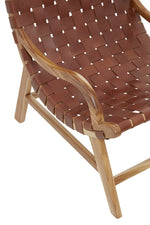 Kendari Brown Woven Leather Chair