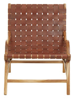 Kendari Brown Woven Leather Chair
