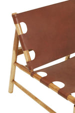 Kendari Antique Brown Leather Sling Chair