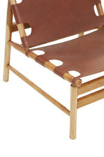 Kendari Antique Brown Leather Sling Chair