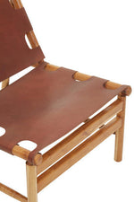 Kendari Antique Brown Leather Sling Chair