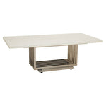 Moda White Faux Marble Coffee Table With Silver Finish Frame
