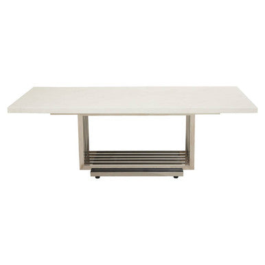 Moda White Faux Marble Coffee Table With Silver Finish Frame