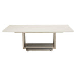 Moda White Faux Marble Coffee Table With Silver Finish Frame