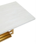Moda Ivory White Faux Marble Coffee Table With Gold Finished Frame