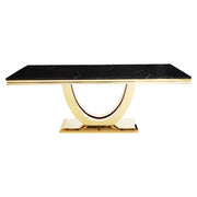 Moda Black Faux Marble Rectangular Dining Table