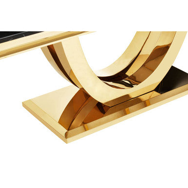 Moda Black Faux Marble Rectangular Dining Table