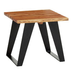 Surax Acacia Wood with Black Legs Side Table