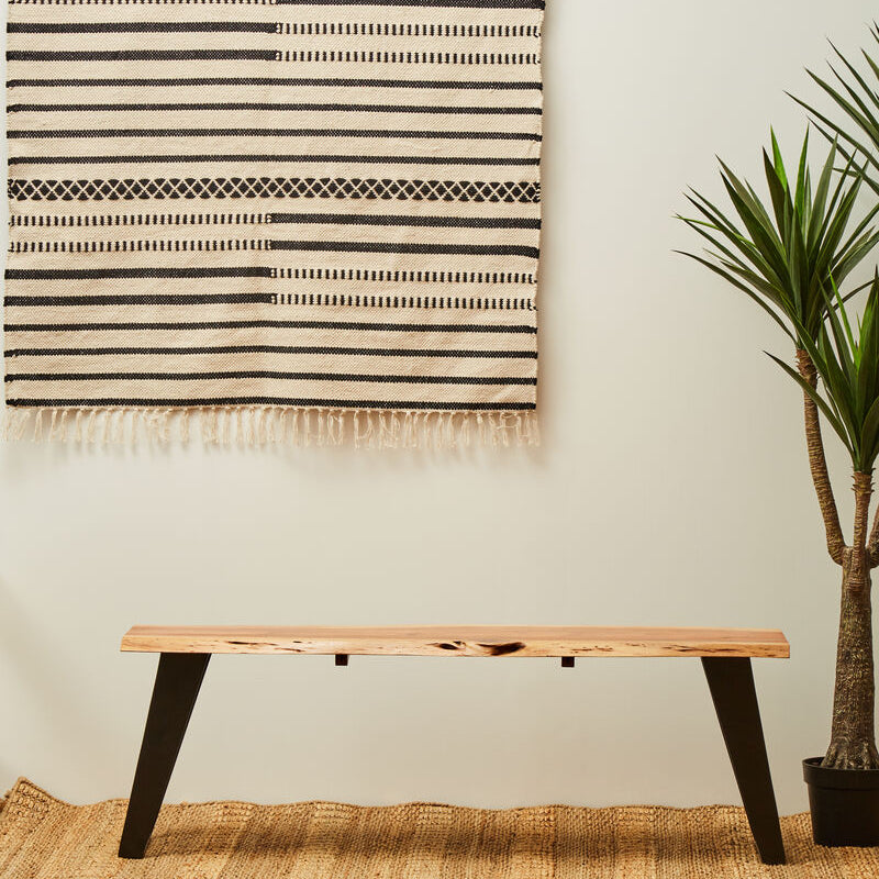 Surax Acacia Wood with Live Edge Bench