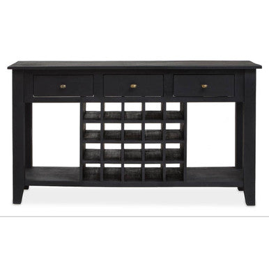 Fusion Black Mango Wood Console Table with Wine Storage