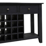 Fusion Black Mango Wood Console Table with Wine Storage