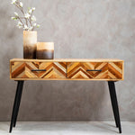 Boho Two Drawer Mango Wood Console Table