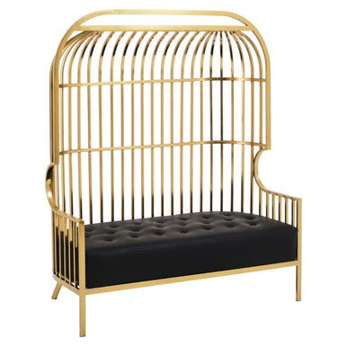 Eliza Gold Dome Cage Two Seat Sofa