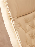 Warrington Ivory Leather Effect Recliner And Footstool