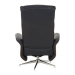 Warrington Black Leather Effect Recliner And Footstool