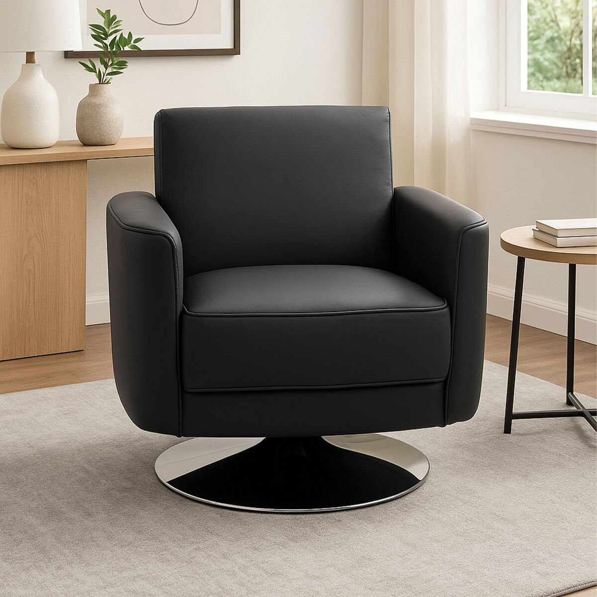 Wester Grey Leather Effect Chair
