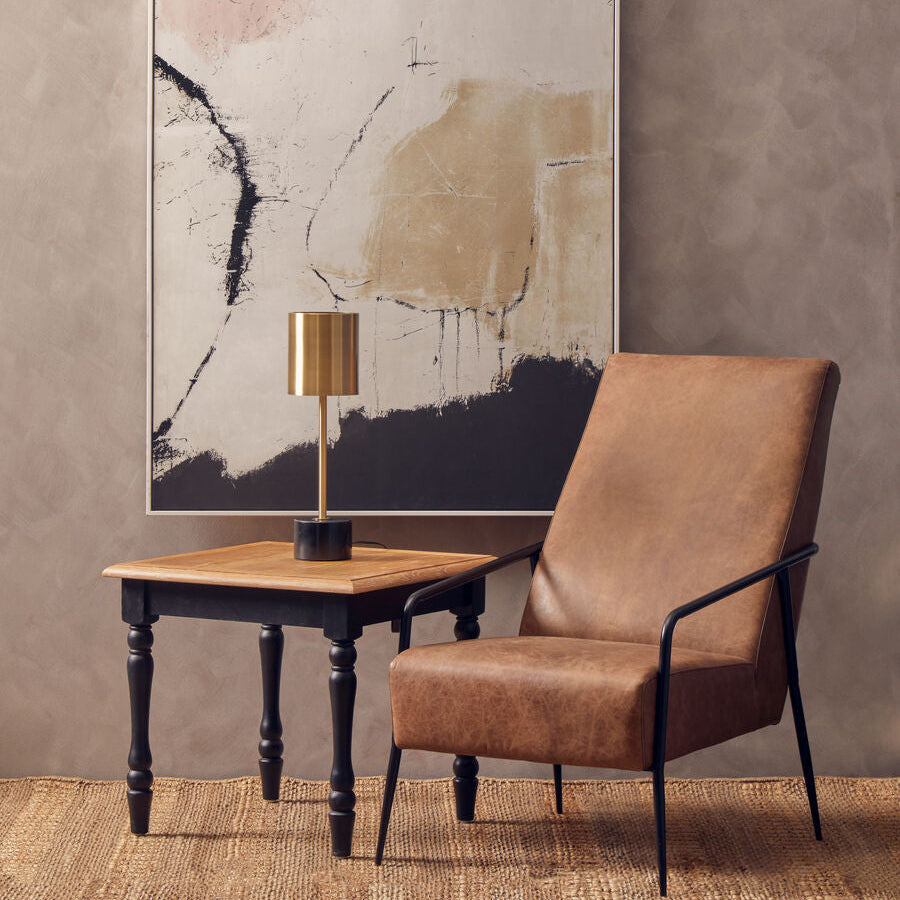 Kensington Townhouse Antique Grey Oak Wood Top Side Table