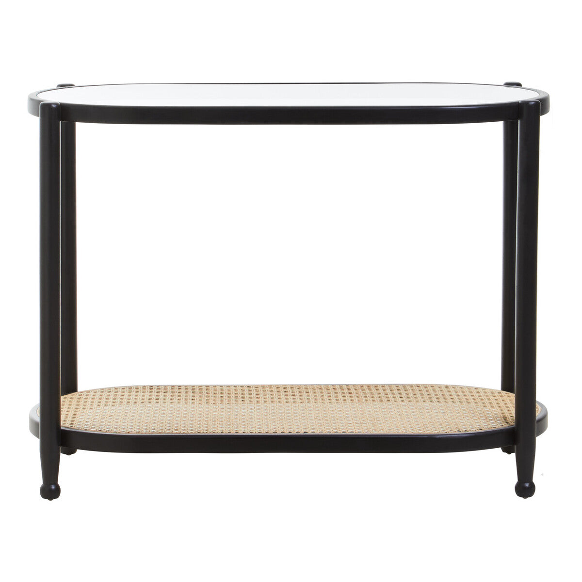 Cebu Rattan and Glass 2 Tier Console Table