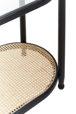 Cebu Rattan and Glass 2 Tier Console Table
