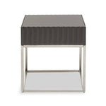 Genoa Grey Gloss Finish Square Side Table